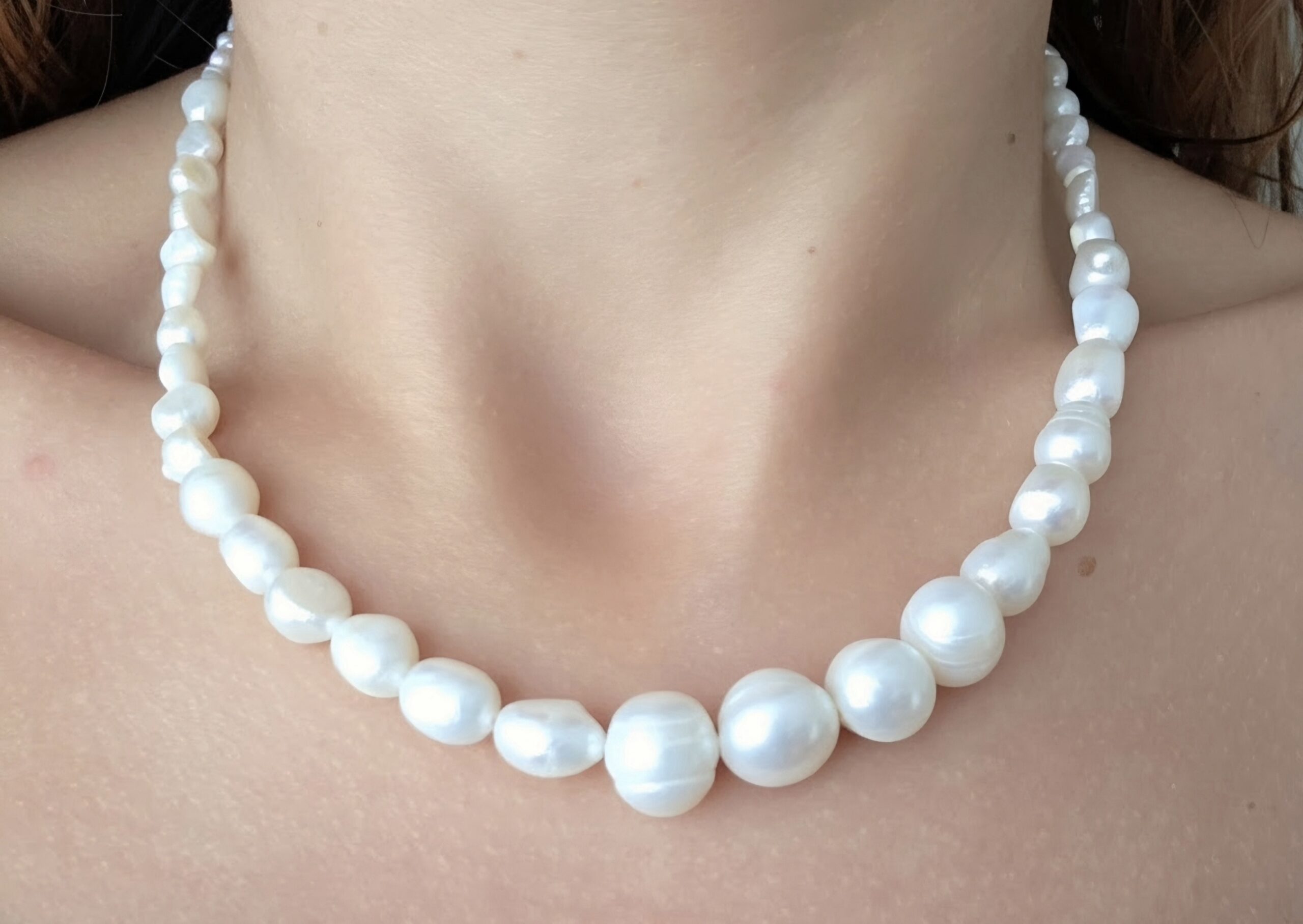 Kette Silber vergoldet Asimetric White - Image 3